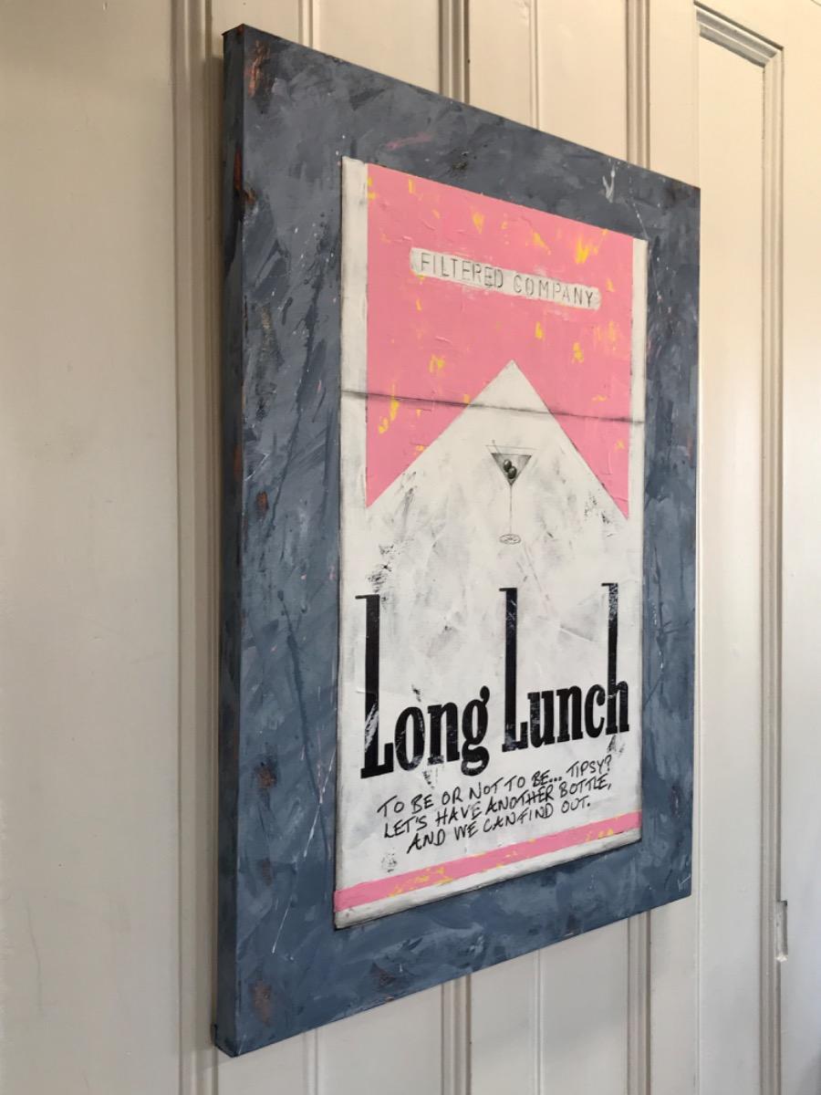 El largo almuerzo de Shakespeare, ROSA SOBRE GRIS, Pintura original, Pop art, Literatura - Painting Contemporáneo de William Richard Hylton