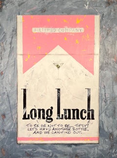 Shakespeare's Long Lunch, PINK ON GREY, Originalgemälde, Pop Art, Literatur