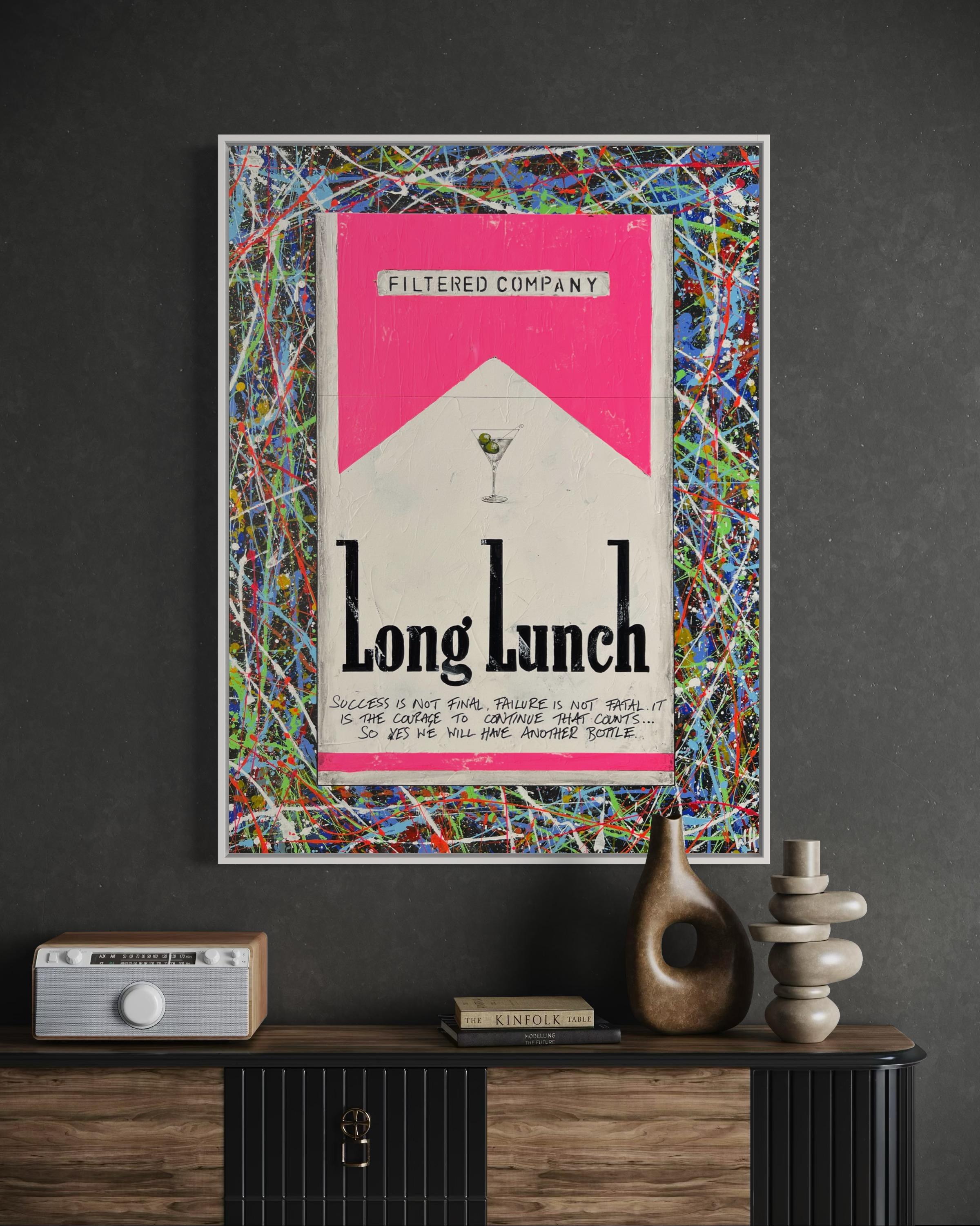 Winston and Pollock's Pink Long Lunch, contemporary, art print