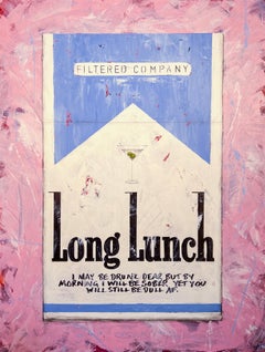 El largo almuerzo de Winston AF aburrido, Pintura original, Pop art, Cigarrillos, arte cool