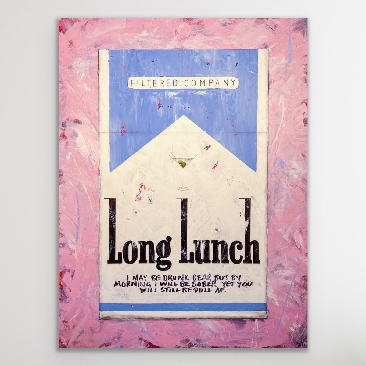 Winston's Long Lunch Dull AF, Original painting, Pop art, Cigarettes - Painting by William Richard Hylton