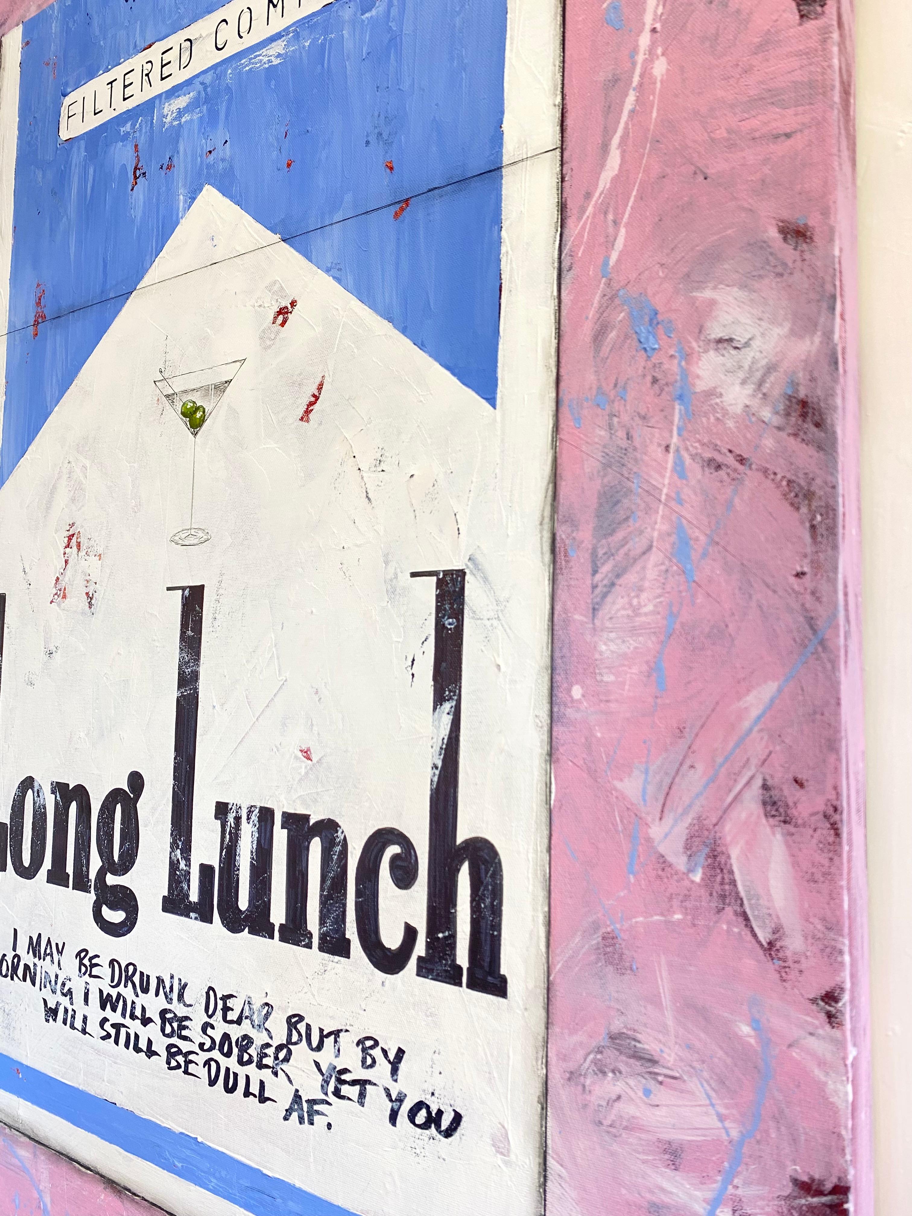 Winston's Long Lunch Dull AF, Original painting, Pop art, Cigarettes For Sale 1