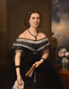 Peinture à l'huile de William Richard Waters « Portrait d'une femme ».