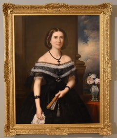 Pintura al óleo de William Richard Waters "Retrato de una dama"