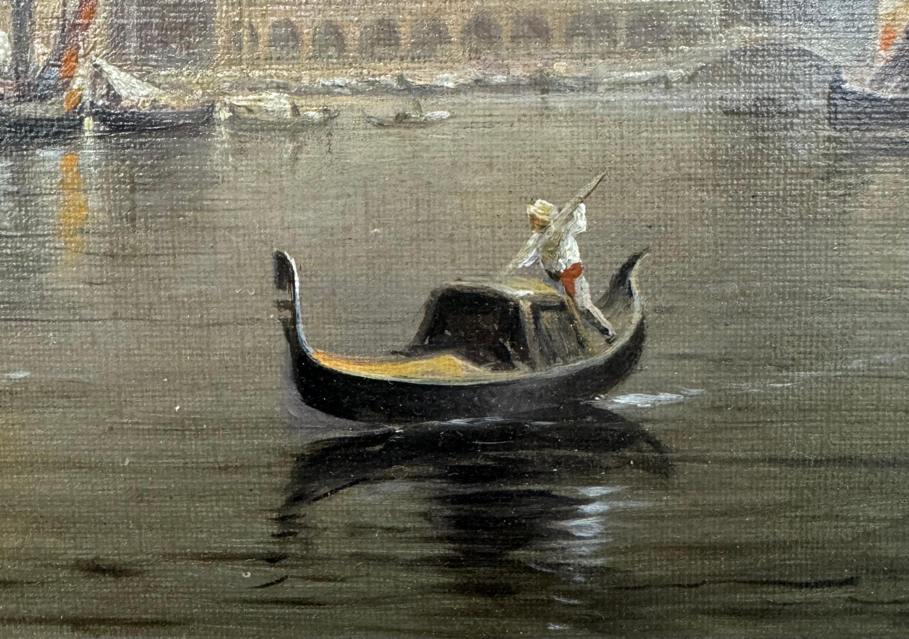 BELLE EPOQUE Fine MUSEUM American Venetian “Santa Maria della Salute” Painting For Sale 14
