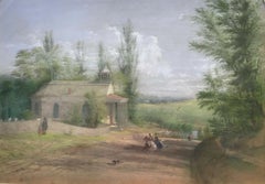 The Old Dutch Church, Sleepy Hollow, NY by William Rickarby Miller (1818-1893)