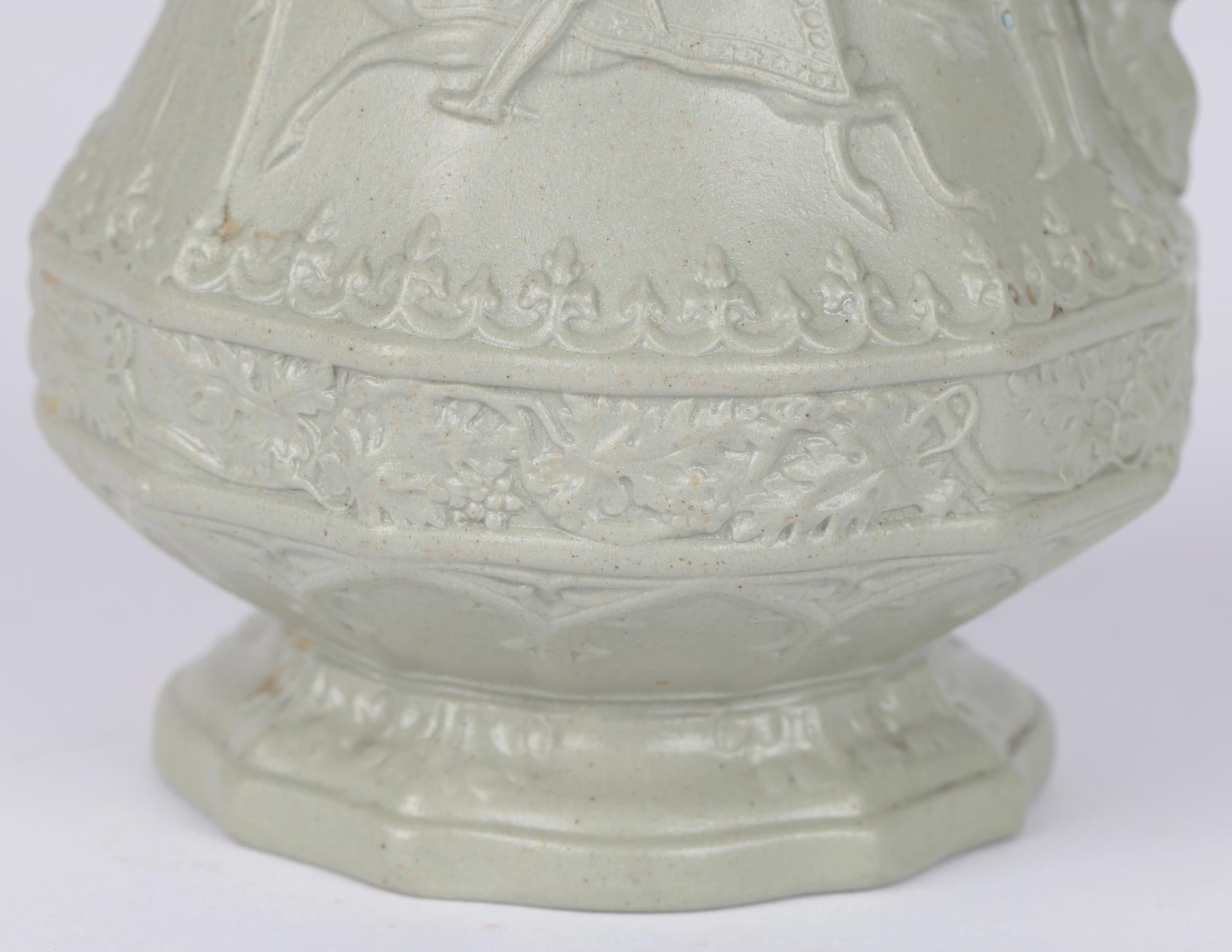 Anglais Pichet pour chevaliers jouteurs William Ridgway vert antique en drabware en vente