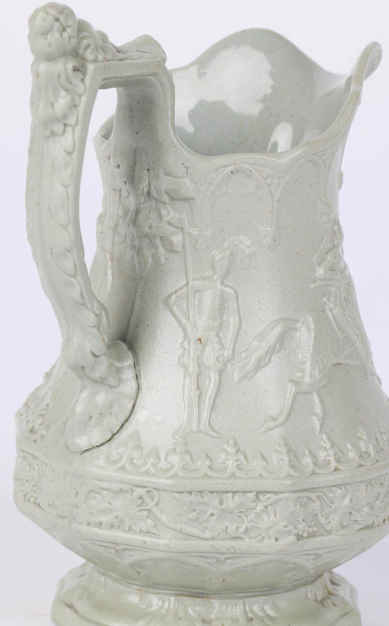 Milieu du XIXe siècle Pichet pour chevaliers jouteurs William Ridgway vert antique en drabware en vente