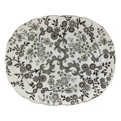 Antique William Ridgway English Staffordshire Transferware Platter, Flosculous Pattern