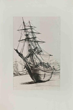 À Chelsea près Londres - Etching by William Ridley - 1865 ca.