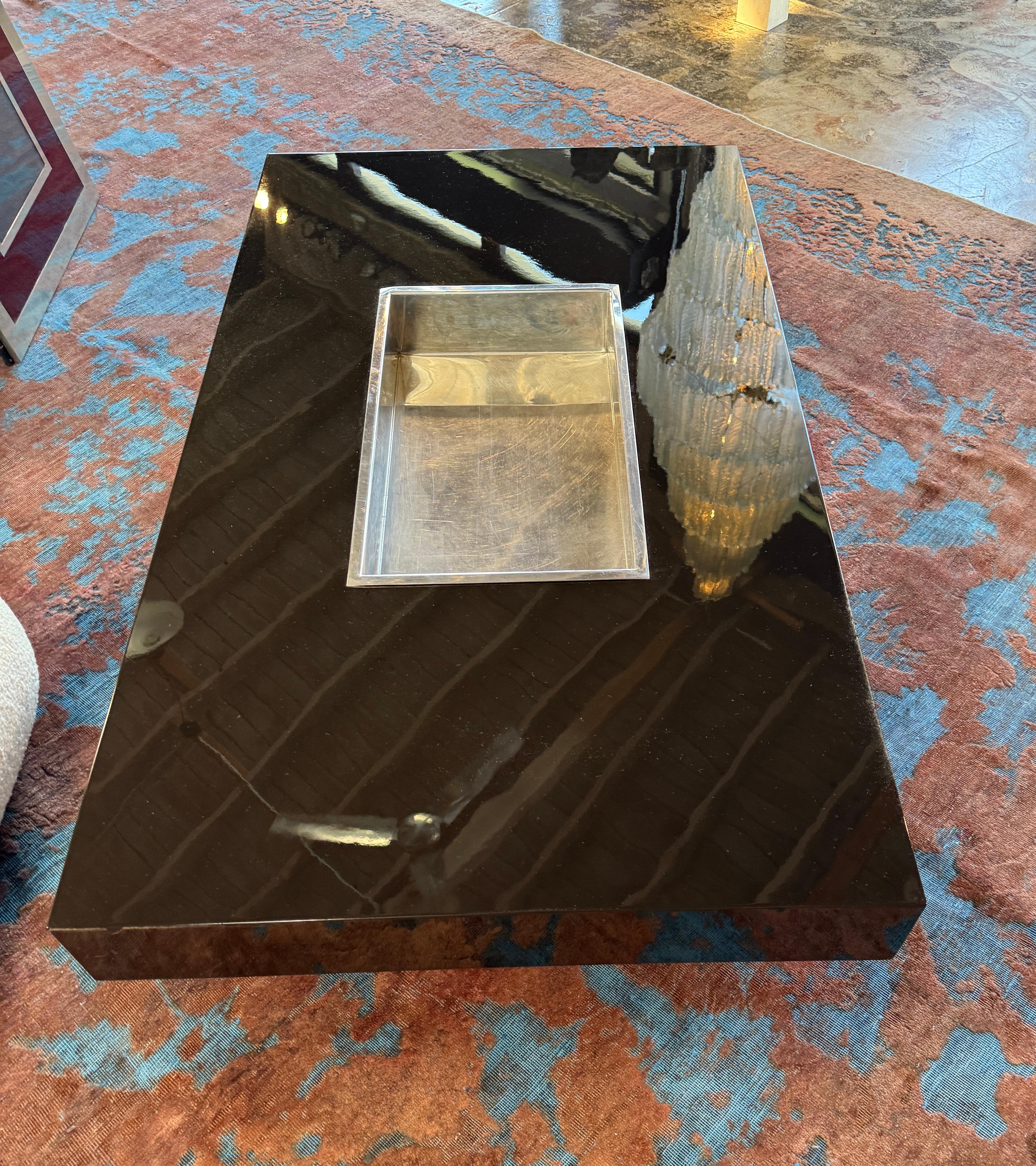 William Rizzo Black Lacquer Coffee and Cocktail Table, 1970s In Good Condition For Sale In Los Angeles, CA