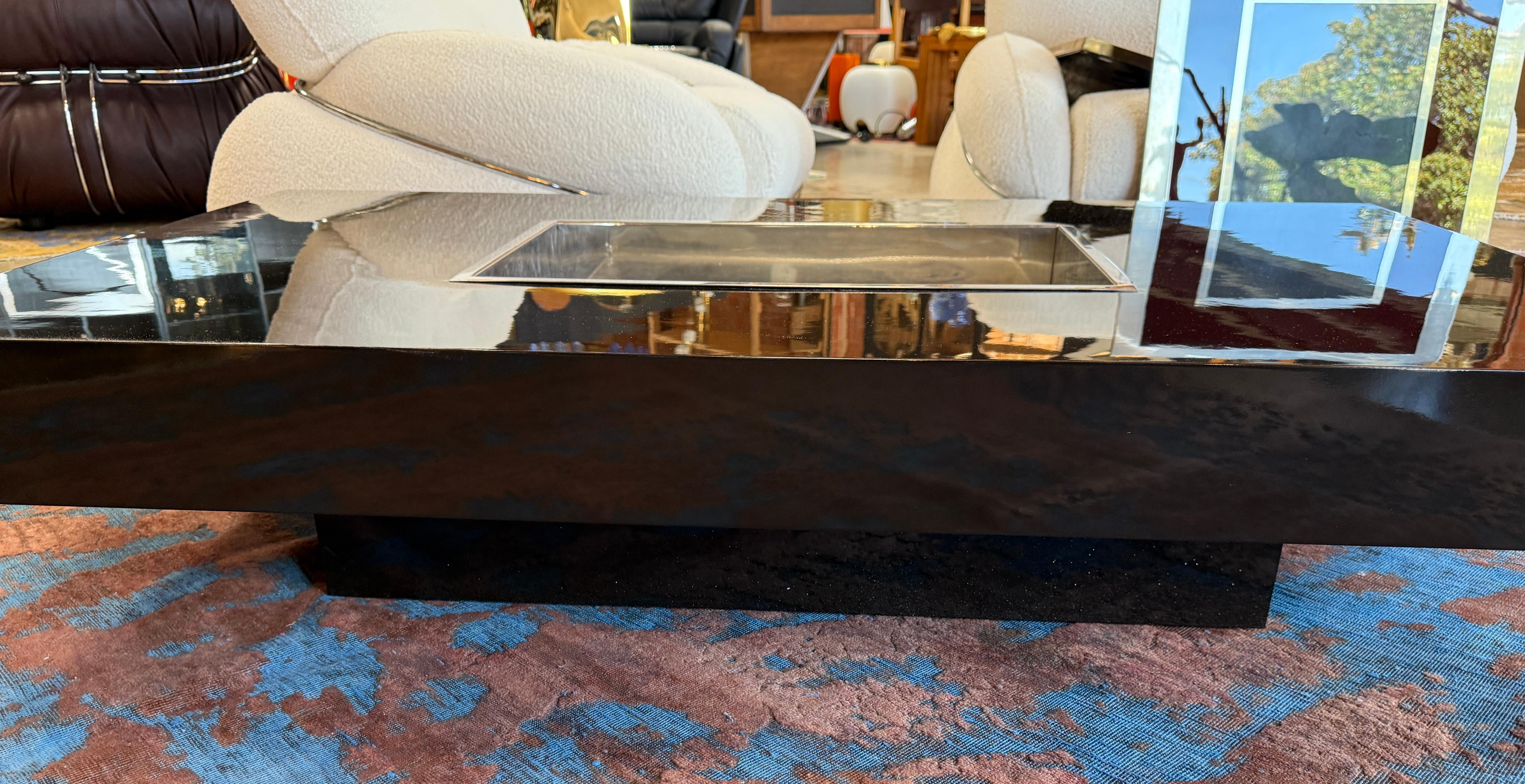 William Rizzo Black Lacquer Coffee and Cocktail Table, 1970s For Sale 1