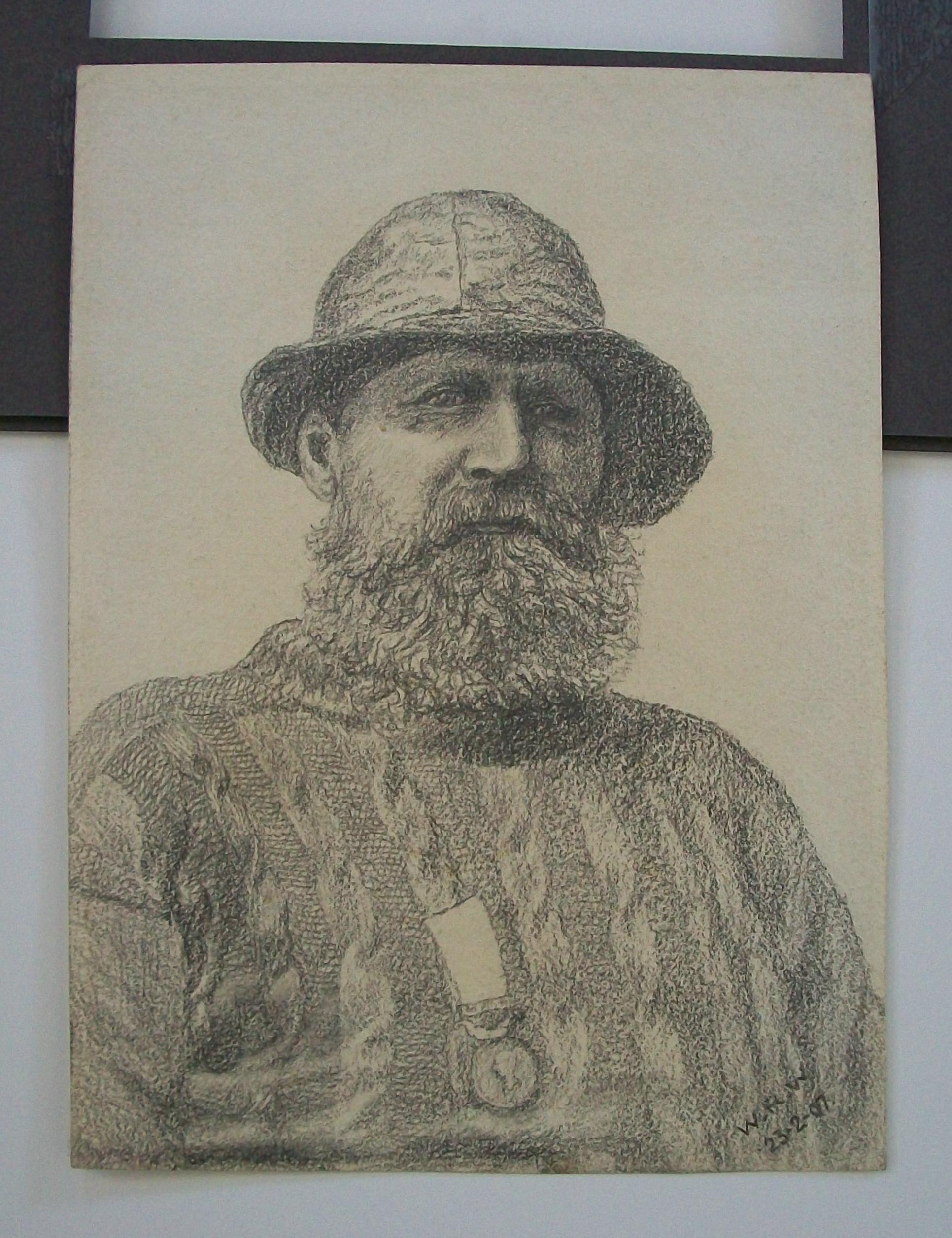 WILLIAM ROBERT WEYER (britannico, attivo tra il 1890 e il 1930) - 'A Son of Old England' (ritratto di Henry Freeman di Whitby, che fu l'unico sopravvissuto di un disastro con una scialuppa di salvataggio nel 1861 e fu premiato con una medaglia