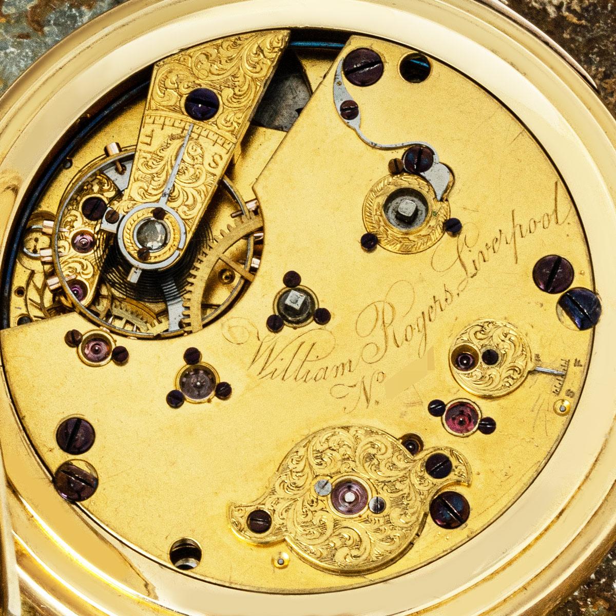 William Rogers Rare Gold Quarter Repeater Calendar Pocket Watch C1862 4