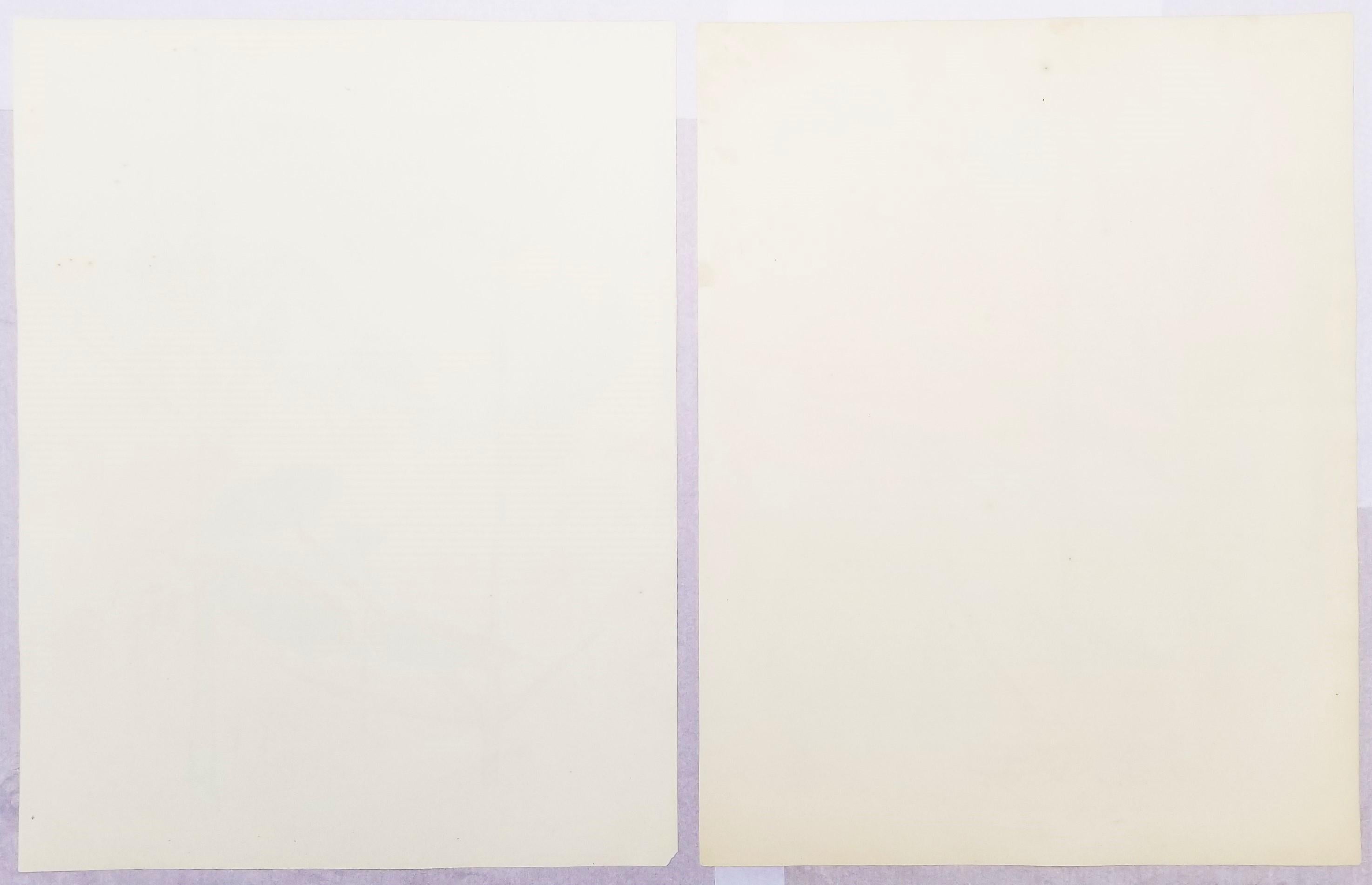 Set of Two Hand-Colored Lithographs from Roscoe's 