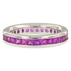 Anello William Rosenberg in oro 18 carati con zaffiro rosa caldo, peso totale 2,50 carati