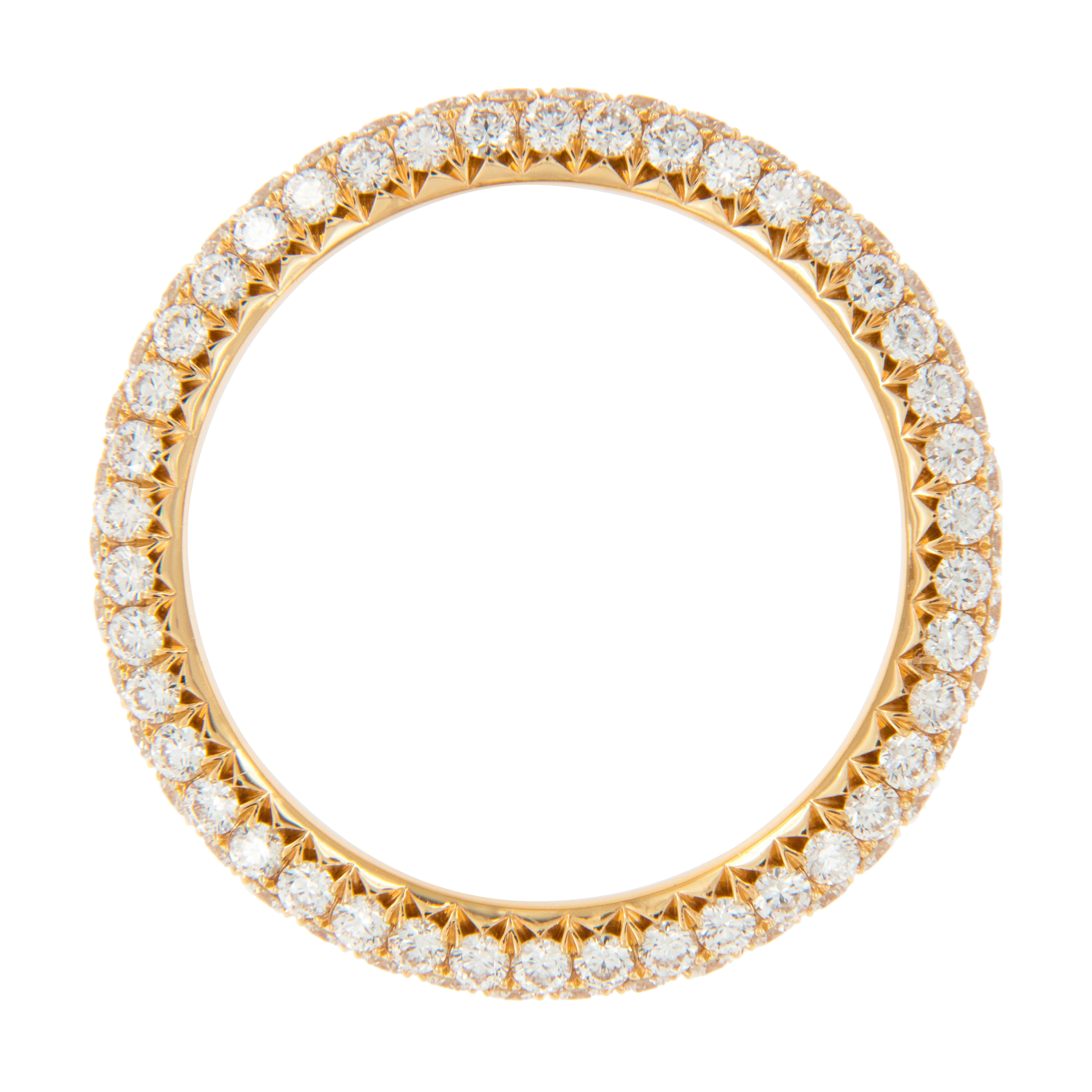 Contemporary William Rosenberg 18 Karat Rose Gold 1.51 Carat Pave' Diamond Eternity Ring