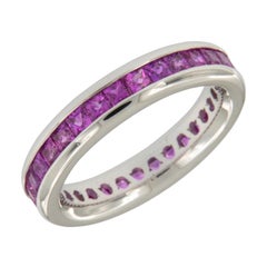 William Rosenberg 18 Karat Gold Hot Pink Sapphire Ring 2.50 Carat Total Weight