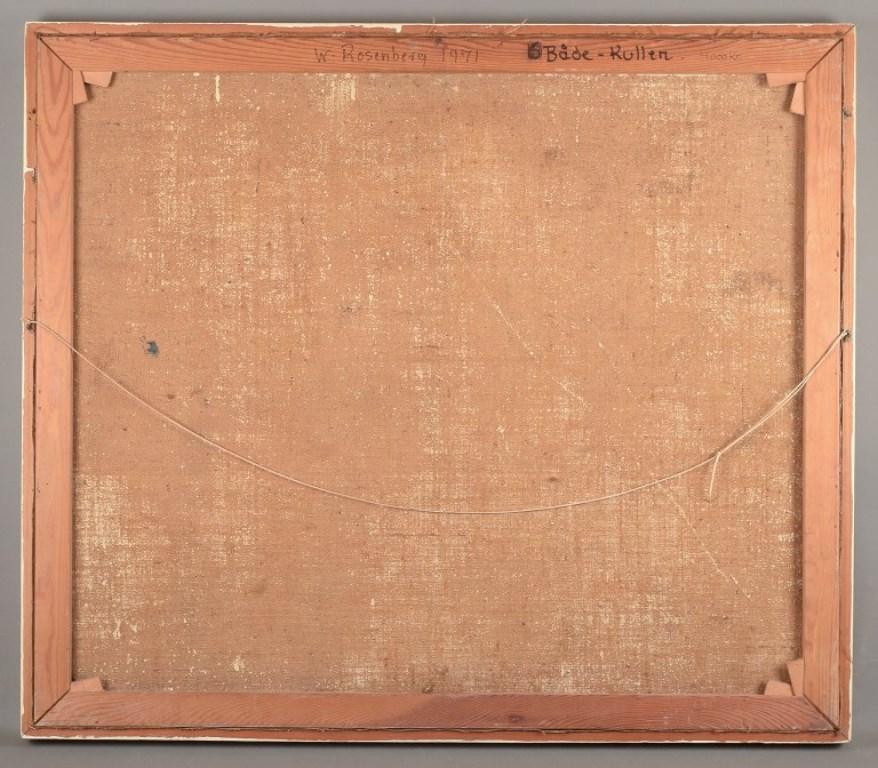 William Rosenberg, pittore danese. Olio su tela. Barche sulla riva 1