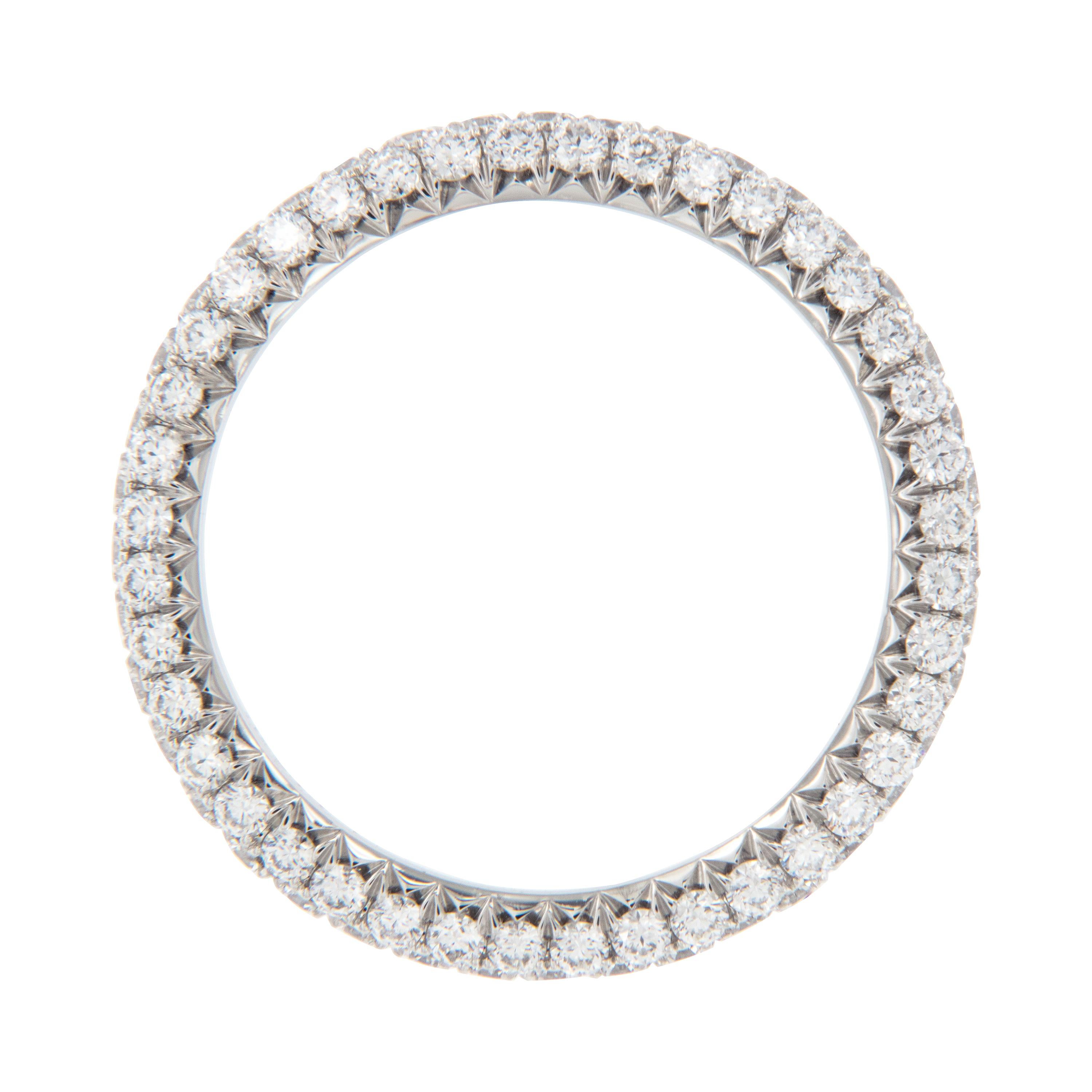 Contemporary William Rosenberg Platinum 1.49 Carat Pave' Diamond Eternity Ring