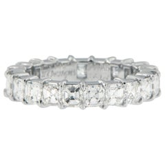 William Rosenberg Platinum 3.35 Ct Royal Asscher Cut Diamond Eternity Band Ring