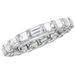 William Rosenberg Platinum East-West Emerald Cut Diamond 2.23 Carat Band Ring
