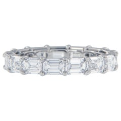 William Rosenberg Platinum East-West Emerald Cut Diamond 4.72 Carat Band Ring
