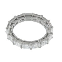 William Rosenberg Platinum East-West Emerald Cut Diamond 4.95 Carat Band Ring