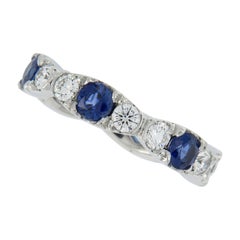 William Rosenberg Platinum Sapphire and Diamond Eternity Ring