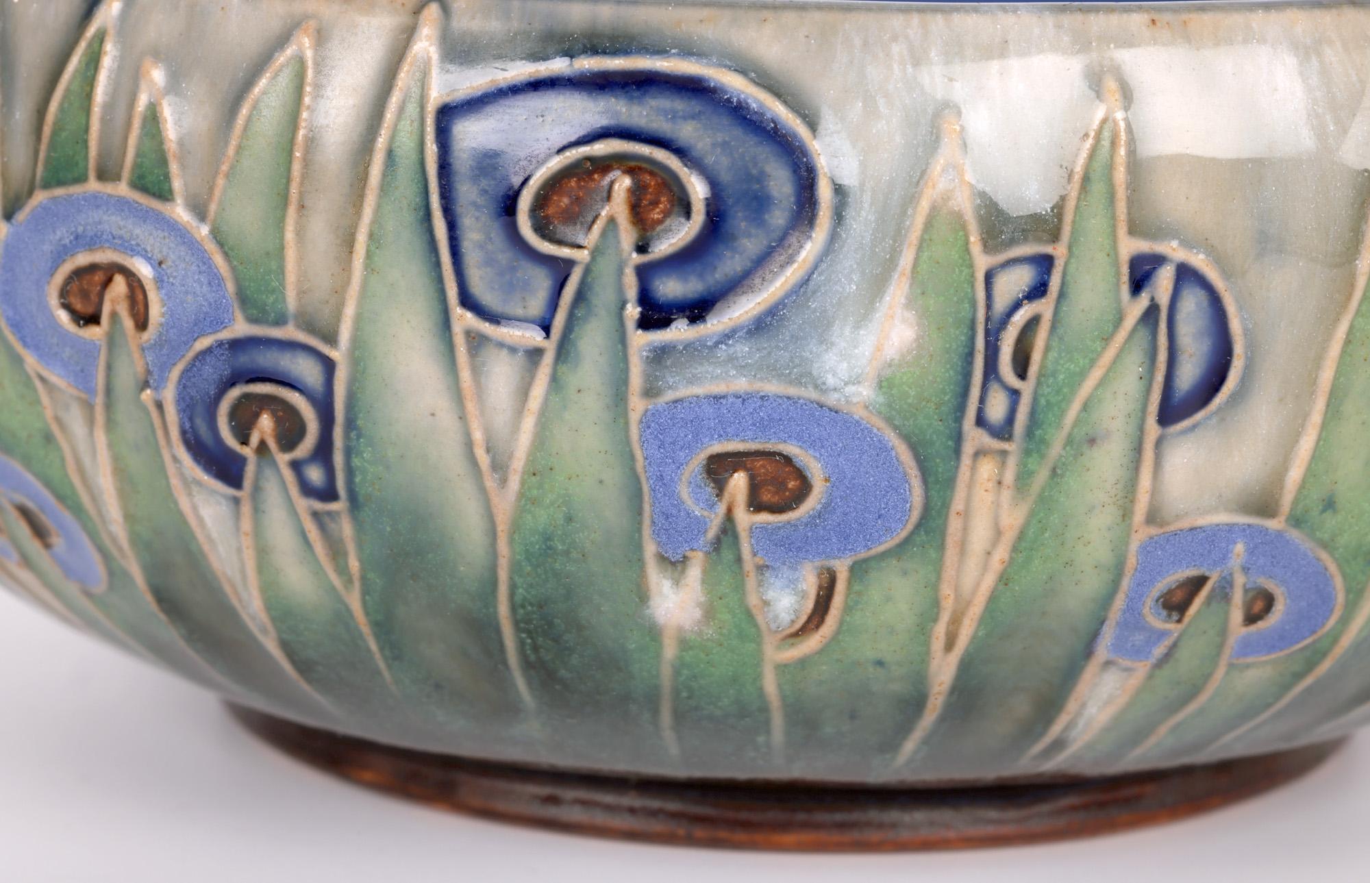 William Rowe Doulton Lambeth Art Deco Abstract Floral Design Bowl 2