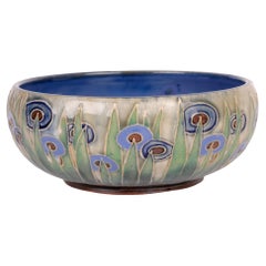 William Rowe Doulton Lambeth Art Deco Abstract Floral Design Bowl