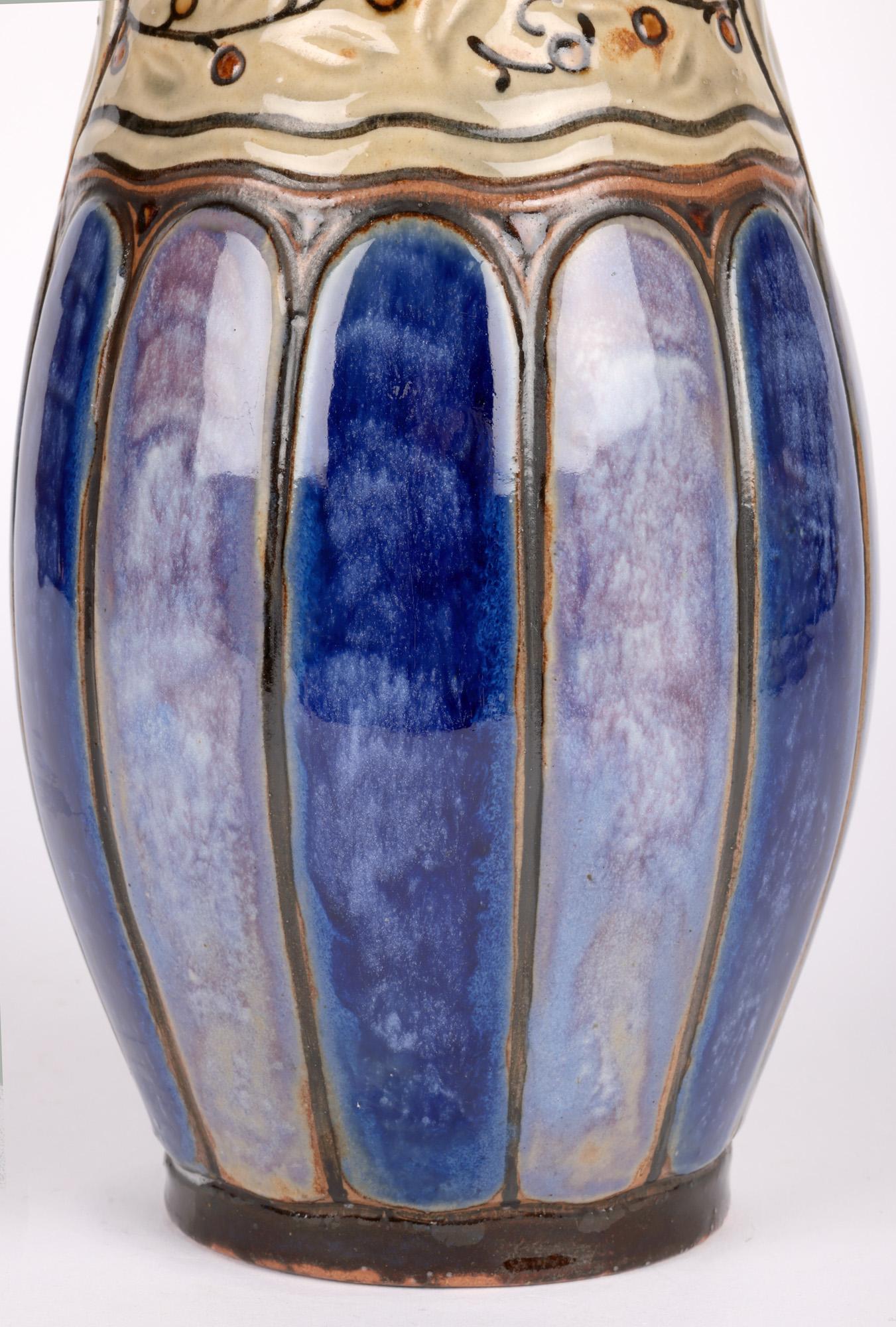William Rowe Doulton Lambeth Art Deco Twin Handled Art Pottery Vase For Sale 6