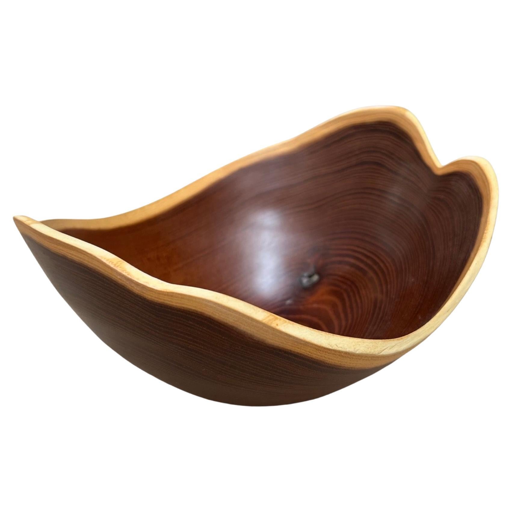 William Rubenstein (1940-2016) signed sculptural Osage orange wood bowl. Marked 