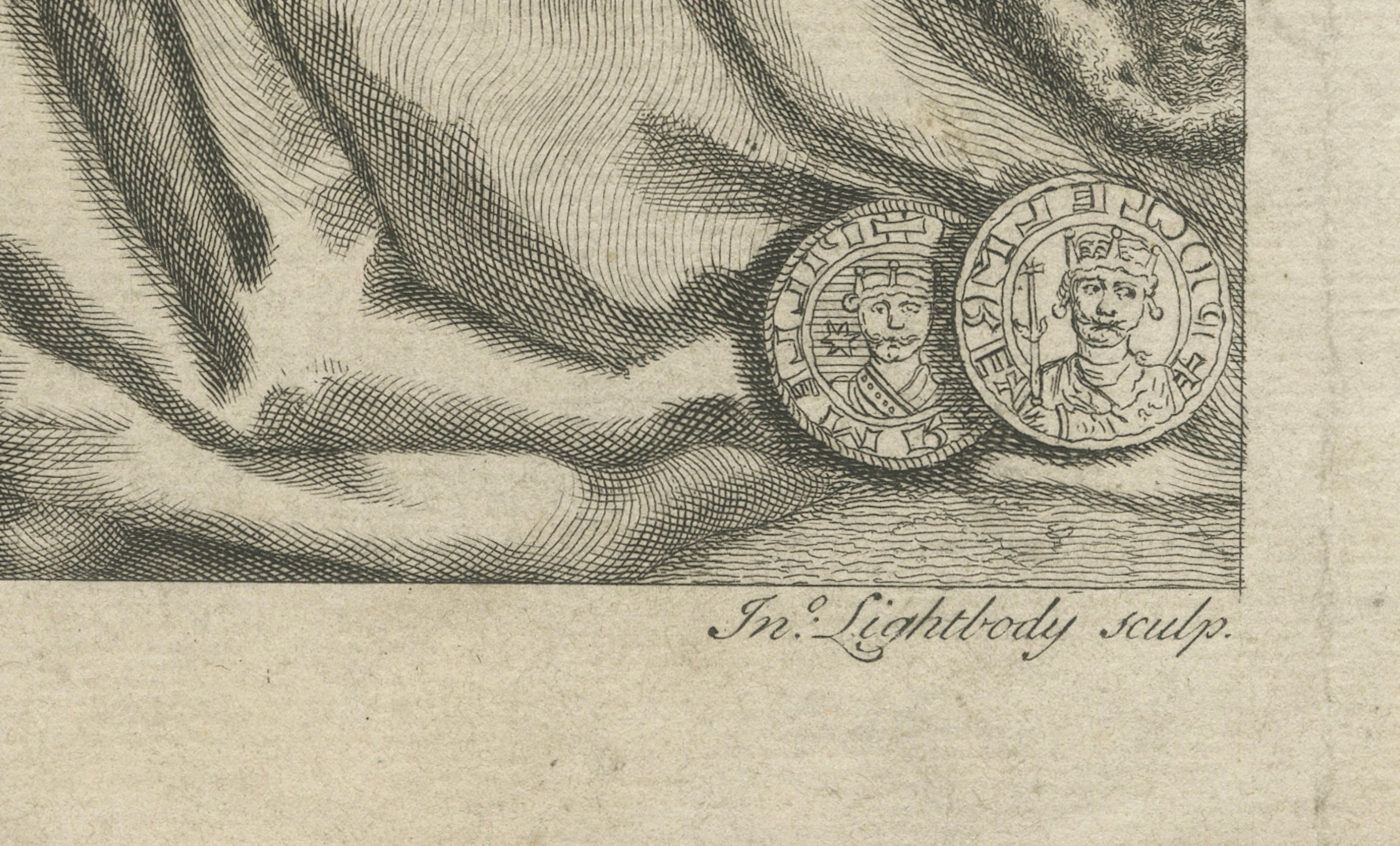 William Rufus Portrait Engraving, King of England, Vertue Style, c.1735