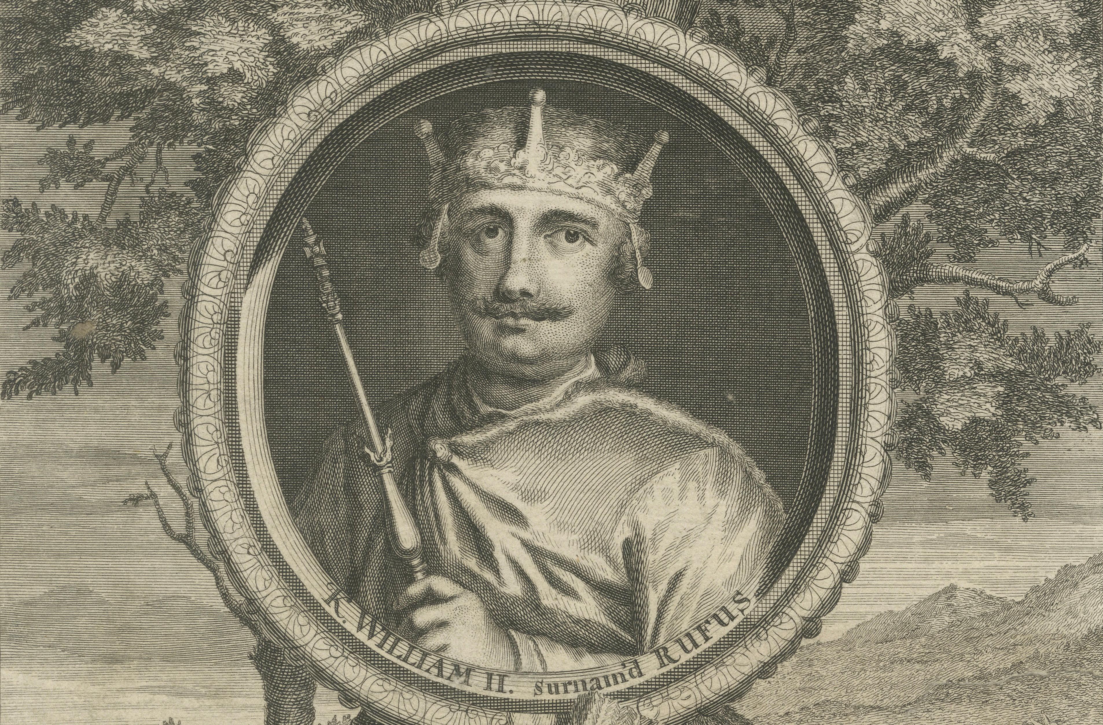 William Rufus Portrait Engraving, King of England, Vertue Style, c.1735