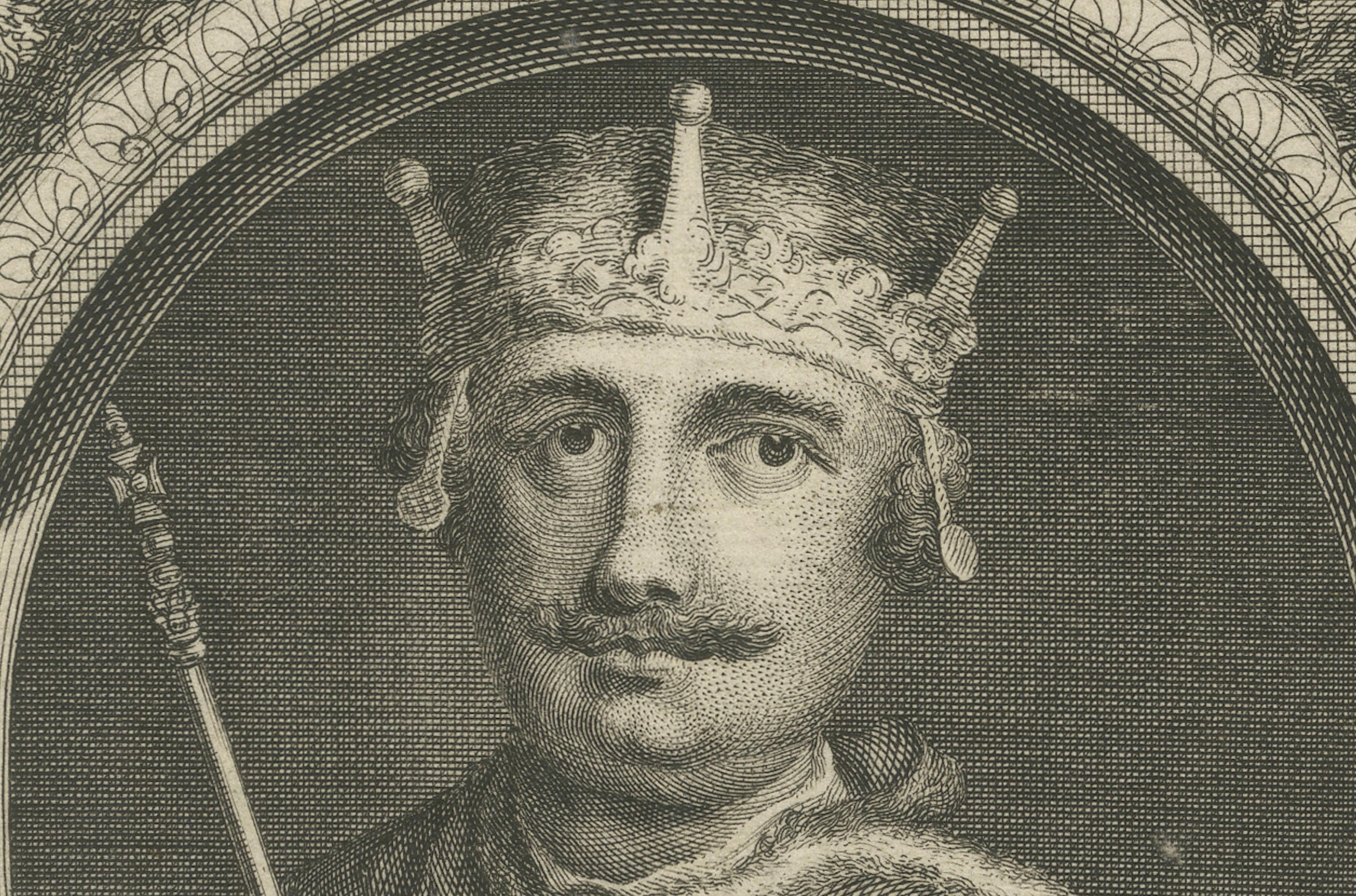 William Rufus Portrait Engraving, King of England, Vertue Style, c.1735