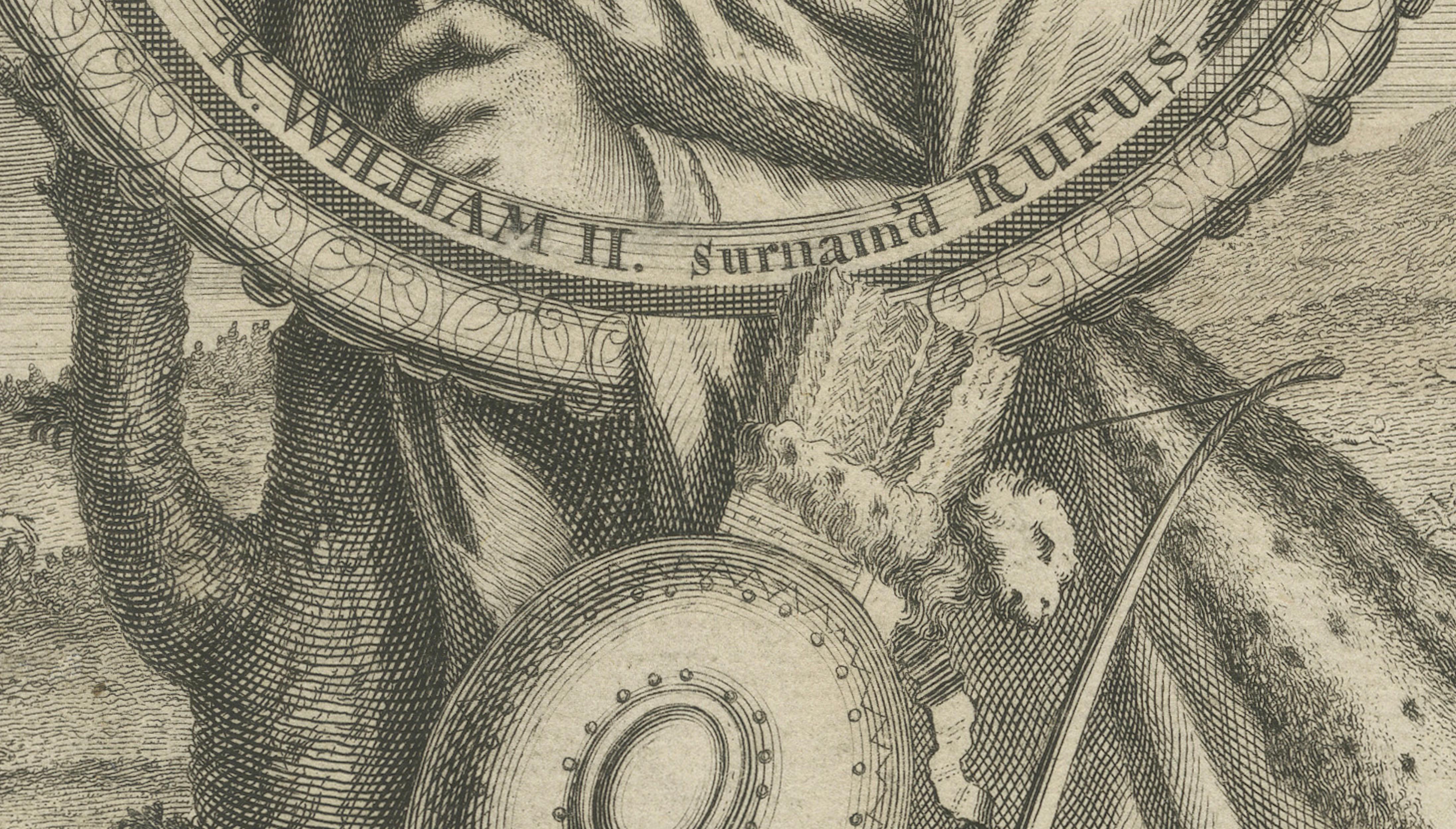 William Rufus Portrait Engraving, King of England, Vertue Style, c.1735