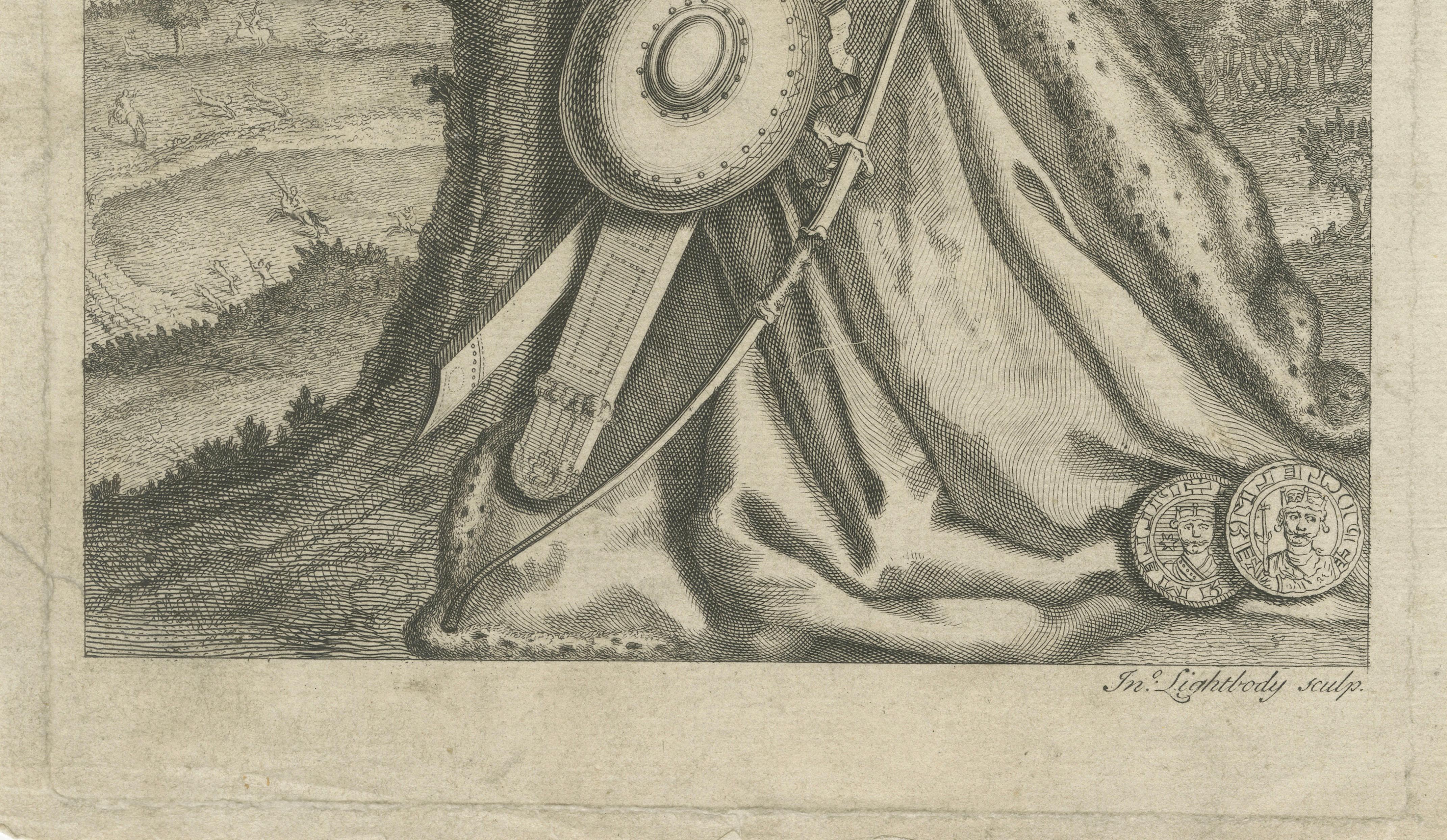 William Rufus Portrait Engraving, King of England, Vertue Style, c.1735