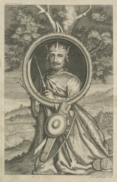 William Rufus Portrait Engraving, King of England, Vertue Style, c.1735