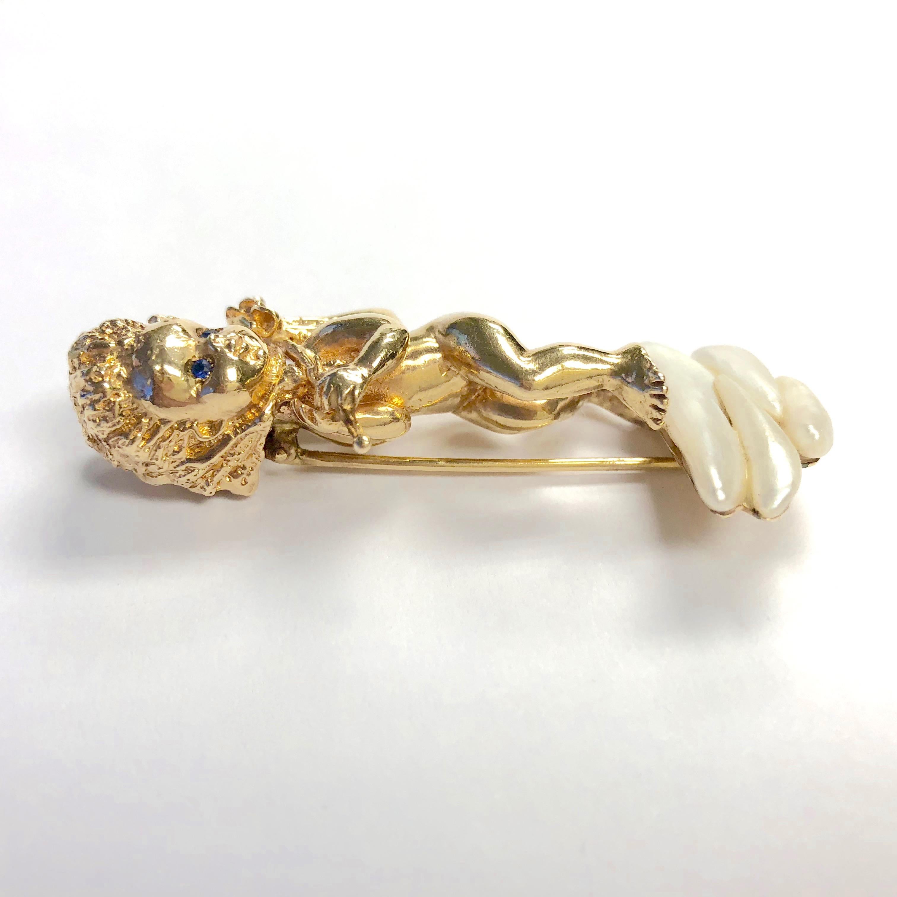 William Ruser Large Thursday's Child Has Far to Go Brooch Pin In Excellent Condition For Sale In Agoura Hills, CA