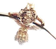 Espejo de mano compacto de oro amarillo William Ruser Narciso