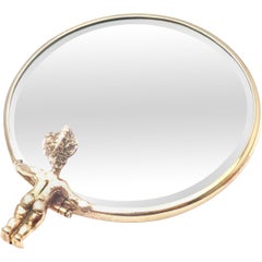 William Ruser Narcissus Yellow Gold Compact Hand Held Mirror