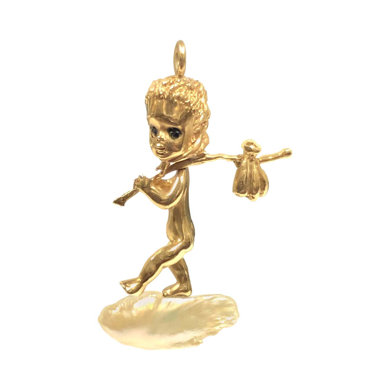William Ruser Thursday Child Large Gold and Pearl Pendant For Sale at ...