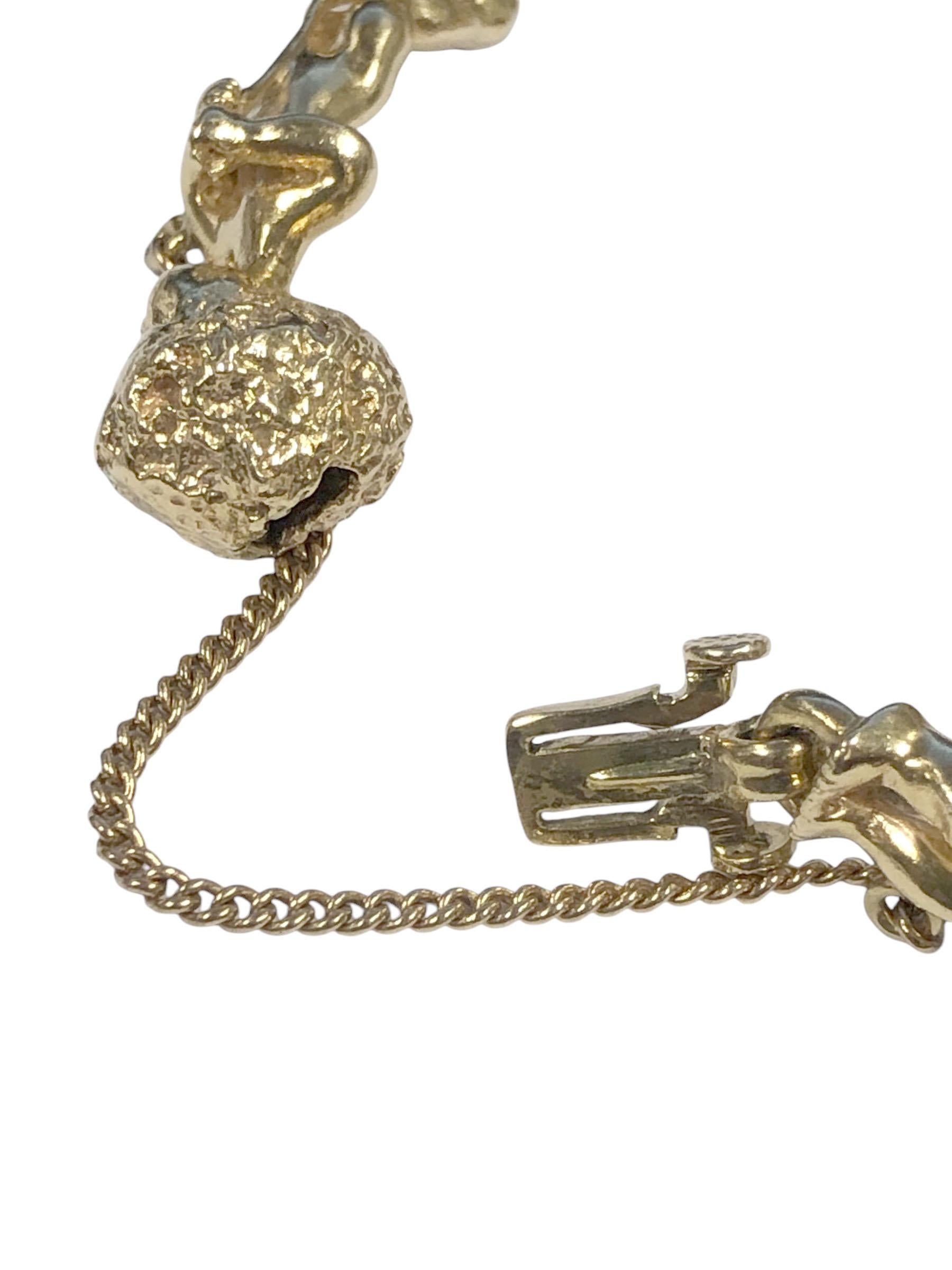 William Ruser Saturday Child Armband aus Gelbgold, Vintage im Zustand „Hervorragend“ im Angebot in Chicago, IL