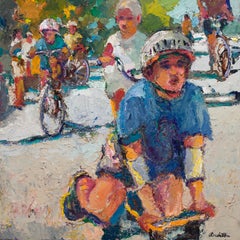 STREET FUN - children playing skateboarding, sports, family, bicycle