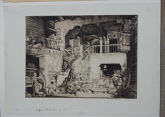 Sir William Russell Flint Grabado original, 1931, "Los carreteros"