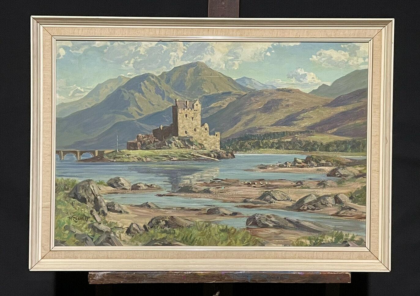 EILEAN DONAN CASTLE SCOTLAND - MID 20TH CENTURY BRITISH SIGNED OIL PAINTING  - Painting by William Russell