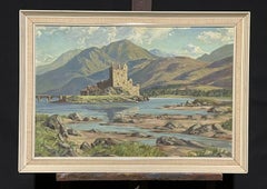 EILEAN DONAN CASTLE SCOTLAND - MID 20TH CENTURY BRITISH SIGNED OIL PAINTING
