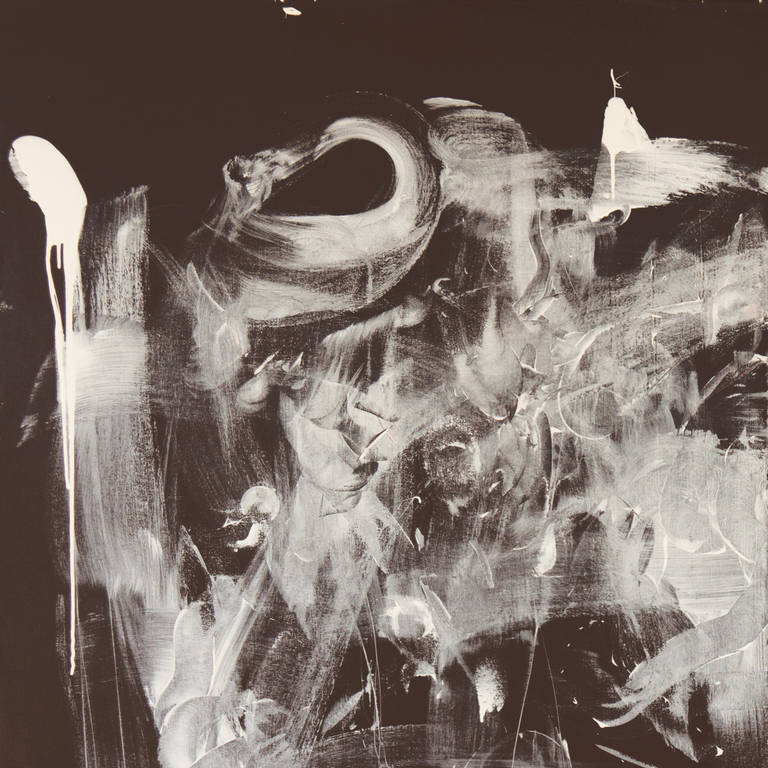 'Exterminator II', Large Beat Generation Diptych, Naked Lunch, Ginsberg - Black Abstract Painting by William S. Burroughs