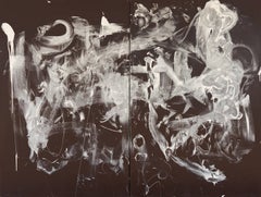 Vintage 'American Action Abstract', Very Large Diptych, Naked Lunch, Beat Generation 